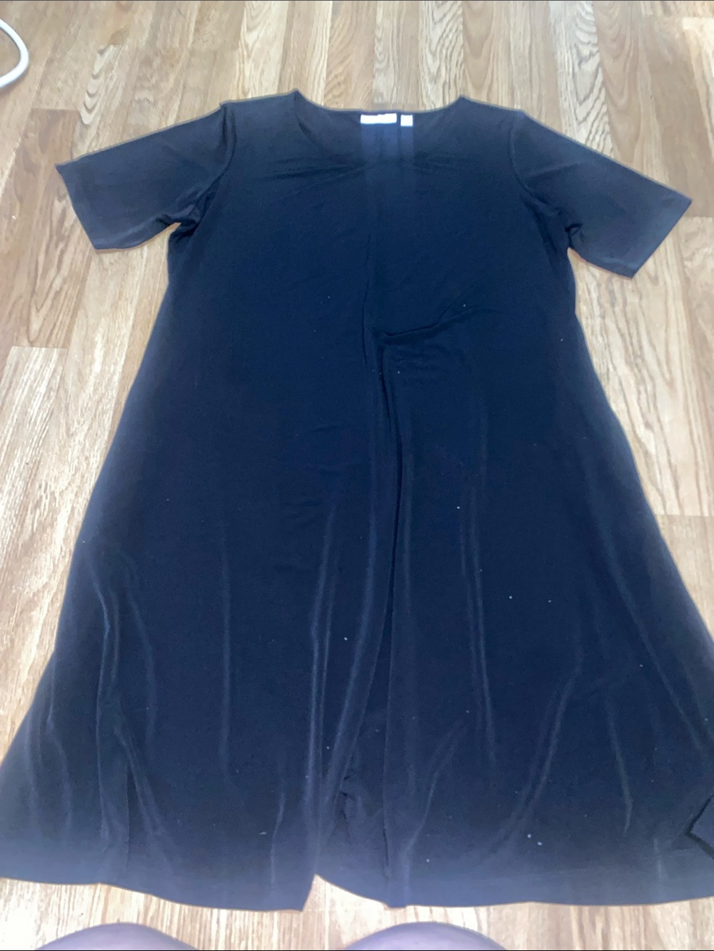 Susan Graver Black Short-Sleeve A-Line Girls' Dress